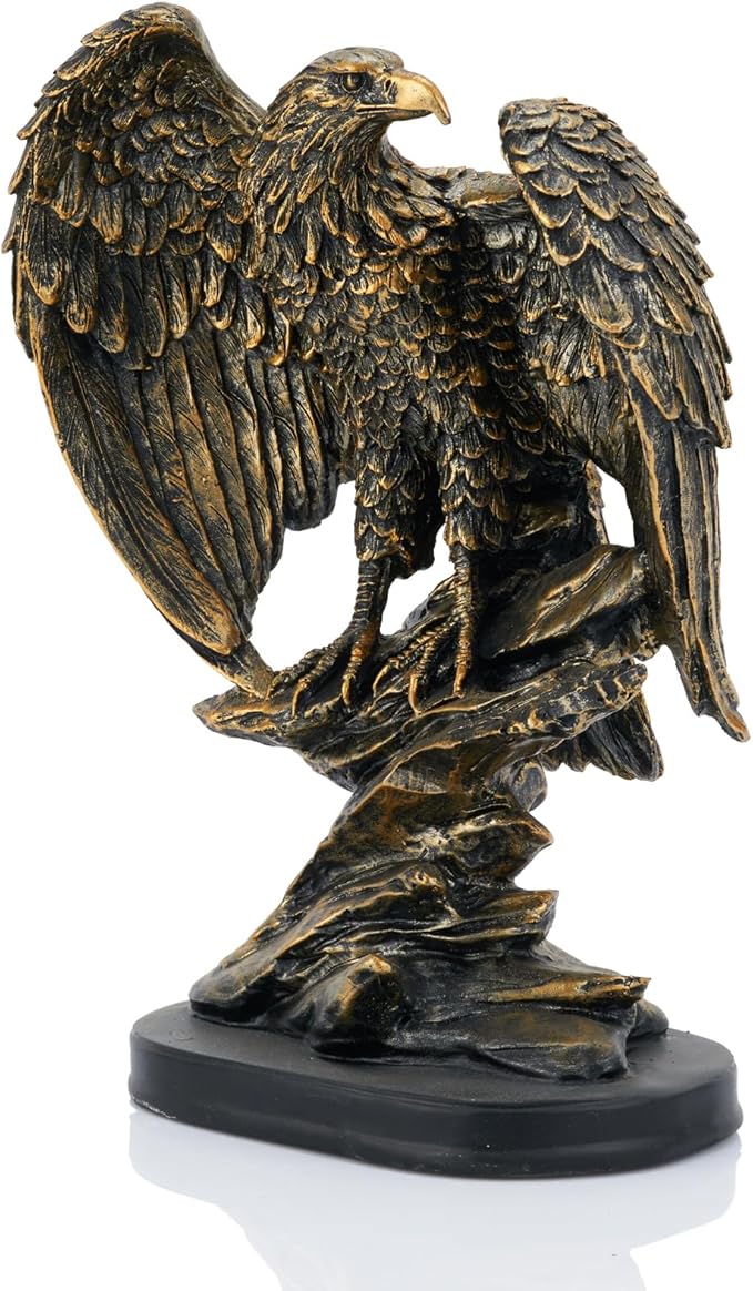 Vintage Eagle Statue for Home Office Man Table Decoration 10 inch Eagle Scout Gifts, US Citizenship Gifts, Symbol of Justice and Freedom