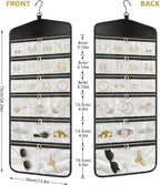 CHICECO Hanging Jewelry Organizer With Zippered Pockets,40 Pockets Travel Jewelry Organizer Storage for Cloest,Wall,Door
