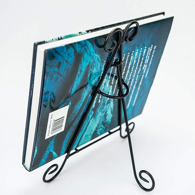 Huji Sturdy Iron Display Stand Holder For Home Kitchen Decoration Platters, Pictures, Frames and Books. (1, 12")