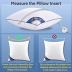Siluvia 28"x28" Pillow Insert Set of 2 Square Throw 28 Pillows with 100% Cotton Cover for Sofa, Couch, and Bed - White