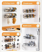 4 Pack Hat Rack for Wall Holds 112 Caps Hat Organizer for Wall Mounted Hat Holder on Wall Hat Organizer for Baseball Caps Hat Storage for Baseball Hats Closet Bedroom Kitchen Bathroom Black