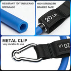 WHATAFIT Resistance Bands Set with Handles - Exercise Bands Home Gym Strength Training Equipment, Includes Door Anchor & Ankle Straps for Full Body Workout Bands, Physical Therapy - for Men and Women