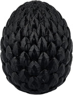 3D Printed Dragon Egg Articulating Gemstone Dragon Fidget Figurine - Vibrant Color Dragons Flexible ADHD, Autism and Anxiety Relief - Articulated Joints (Black)