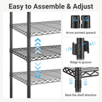 VIPEK V7C Garment Racks with Cover Portable Closets for Hanging Clothes, Heavy Duty Clothes Rack with Shelves Metal Closet Wardrobe, Max 670lbs, Black Rack with Black Upgraded Polyester Cover
