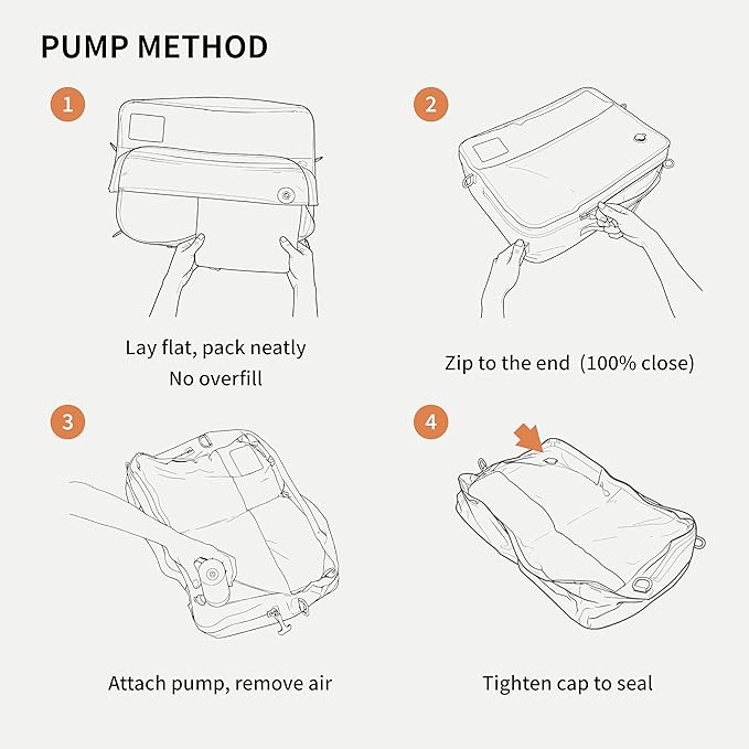 Vacuum Bags for Travel with Pump, Vacuum Compression Packing Bags for Travel Pack Vacuum Kit for Luggage Suitcase Carry On, IP67 Waterproof Odor & Tear-Proof Nylon (2 Pack + Pump Black)