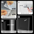 Acrylic Brochure Pamphlet Holder, 6 Magazine Holders and 6 Pamphlet Holders, Clear Brochure Display Stand Wall Mount, Trifold Flyer Rack, Literature Storage Rack for Home, Offices, Waiting Room