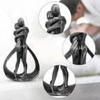 Resin Couple Modern Sculptures Romantic Gift for Weddings Valentine's Day and Anniversaries Decoration Figurine for Girlfriend, Bridal Shower, Engagement (Classic Retro Color)