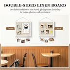 DOLLAR BOSS Bulletin Boards with Linen 1-Pack 12''X 12'' Double-Sided Cork Board for Walls Wood Framed Bulletin Boards, Small Pin Board for Home Kitchen Office Decorative Hanging 10 Pushpins
