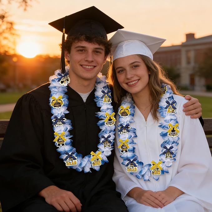 Leis for Graduation 2026, Artificial Flower Wreath with Cards Graduation Lays Gifts, Congrats Grad for High School