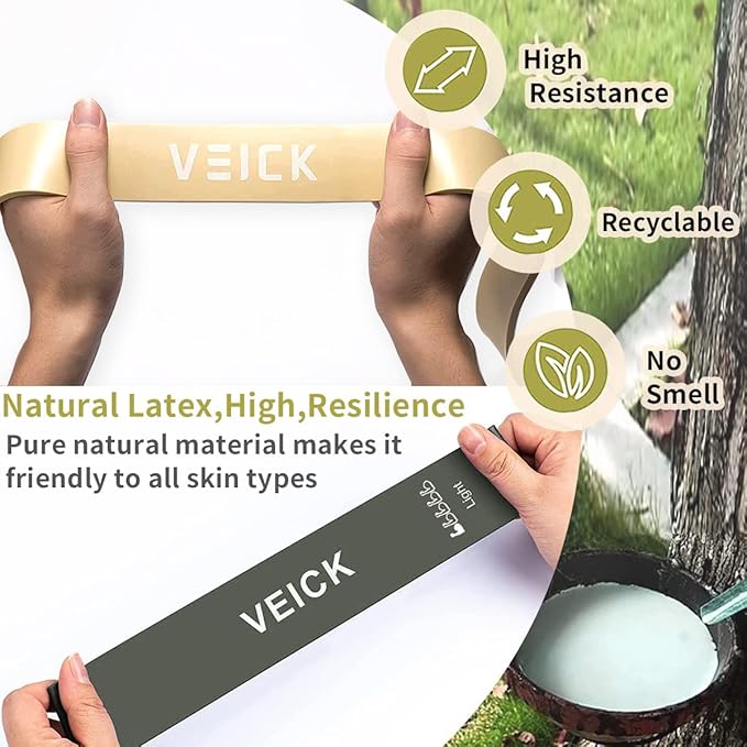 VEICK Resistance Bands for Working Out, Exercise Bands, Workout Bands, Pull Up Assistance Bands, Long Heavy Stretch Bands Set for Men Women, Power Weight Gym at Home Fitness Equipment