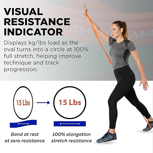 THERABAND High Resistance Band, Light Elastic Super Band for Full Body Workouts, Physical Therapy, Strength Training, Durable 41” Loop Exercise Band, 15 lb Resistance