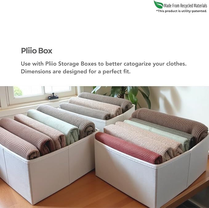 7 Pcs PLIIO Medium Filers, Foldable Clothes Organizer, Space-Saving Closet and Suitcase solution, Wrinkle-Free Storage Solution for Home and Travel, Wardrobe Organizer and Clothes Folder