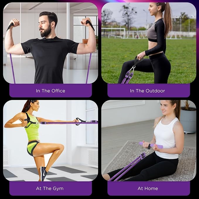 2025 Upgrade Pedal Resistance Band,4-Tube Elastic Sit Up Pull Rope for Men and Women,Pedal Puller for Strength Training,Foot Resistance Rope for Physical Therapy with 5Pcs Exercise Bands