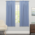 Sweet Home Collection Window Curtains Treatment Panel 63" or 84" Long in Stylish and Unique Patterns and Designs for All Home Décor Ribcord Blue
