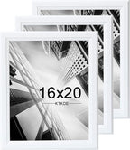 KTKDE 16x20 Picture Frame Set of 3,Studio Gallery 16 by 20 Poster Frame White Wooden, Large Frame for Photos, Posters - Art Prints best gift