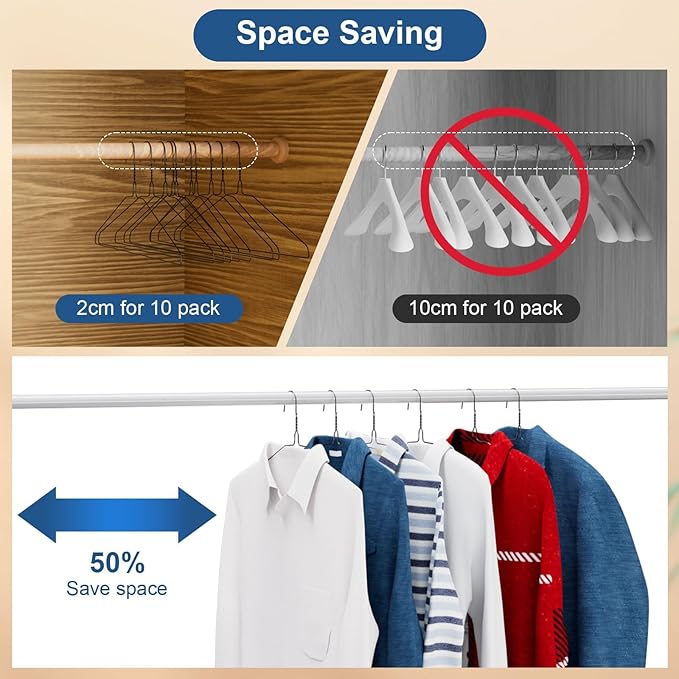 SPECILITE Wire Metal Clothes Hangers Bulk 150 Pack for Standard Size Suits, Coats, Shirts, Pants, Skirts, Space Saving, Non Slip,16 Inch 12 Gauge Ultra Thin, Black