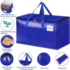 StorageRight Moving Bags-Heavy Duty Moving Boxes, Storage Totes with Zipper, Reinforced Handles and Tag Pocket-Collapsible Moving Supplies for moving, Storage and Travel 93L(Four Colors-4 Pack)