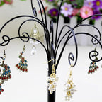 10.6 inch Ornament Tree Display Stand Rotating Decor, Decorative Black Metal Tabletop Display Stand Features Multiple Hooks, Display Rack for Ornaments Glass Globes Balls and Small Craft Items (1PCS)