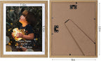 Lyeasw 8x10 Picture Frame 15 Pack, Display Pictures 8x10 with Mat or 9x11 without Mat, Natural Wood Color Bulk Photo Frames for Wall or Tabletop