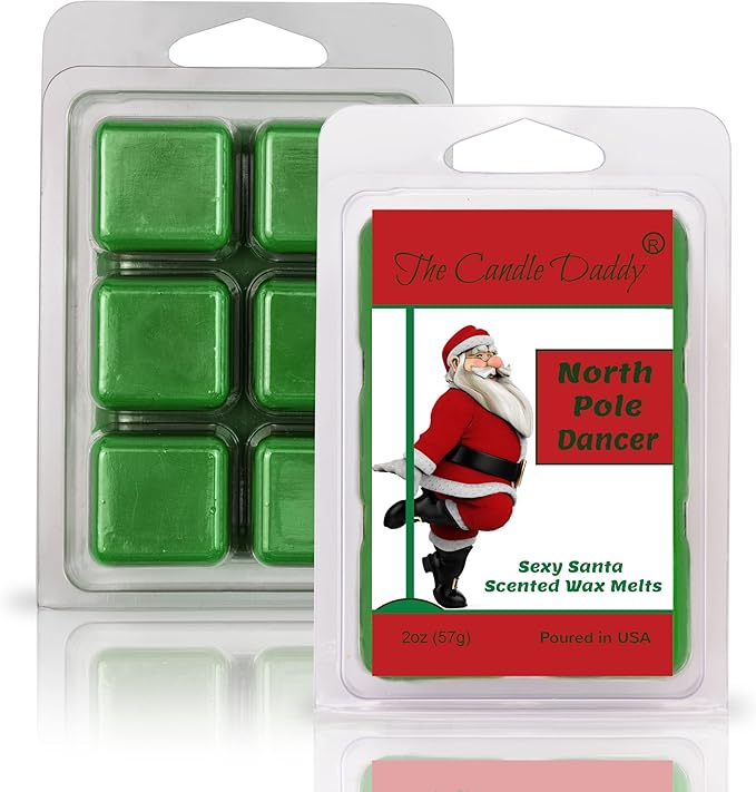 The Candle Daddy North Pole Dancer - Sexy Santa Scented Wax Melt - 1 Pack - 2 Ounces - 6 Cubes - Funny Present