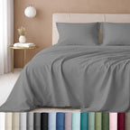 California Design Den Luxury Twin Sheet Set - 100% Cotton, 600 Thread Count Deep Pocket Twin Sheets, Hotel-Quality Bedding with Soft Sateen Weave - Mist Grey