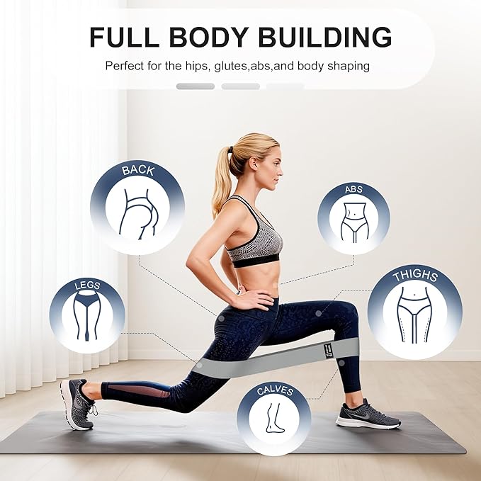Fabric Resistance Bands for Working Out, 3-Level Non-Slip Exercise Bands for Men and Women, Booty Bands Equipment for Home Workout, Pilates, Yoga, Fitness.