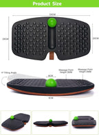 Balance Board for Standing Desk, Wooden Wobble Board with Slidable Ball for Office Work, Anti-Fatigue Foot Massage Board to Relieve Fatigue, Adult Use up to 300 lbs, Black