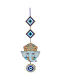 Decorative Bird Mobile Wall Hanging, Colorful Swallow Design with Flowers, Traditional Tattoo Style Art Evil Eye (Ganesh_JI_Hanging_D_1)
