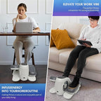 Under Desk Elliptical Machine, Electric Ellipse Leg Exerciser for Senior, 15 Manual Levels + 12 Auto Programs, Manual & Auto Mode for Home Office(White-35)