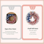 4th of July Wreath 22 inch, Patriotic Wreath for Front Door, Red White Blue American Independence Day Memorial Day Flag Day Indoor Outdoor Decor