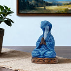 Meditation Snake Resin Statue - Zen Snake Figurine Statue for Snakes Lover Gifts Mediation Yoga Room Buddhism Namaste Room Decor Spiritual Sculpture for Office Home Shelf Desktop Decoration