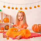 12 Pcs Orange Pumpkin Ornaments Fall Mini Pumpkins Ball Hanging Tree Ornament for Thanksgiving Harvest Home Party Decorations
