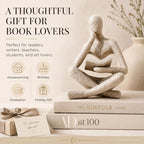 Bookshelf Decor Thinker Statue, Sand Abstract Reading Figurine Style A, Resin Decorative Bookend for Coffee Table, Shelf, Home Office, Library, Gift for Book Lovers