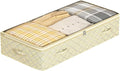 Foldable Under Bed Storage–Under Bed Storage Containers Non-Woven Fabric with Dual Zipper, Closet Organizers for Clothing, Bedding–Space-Saving Storage For Bedroom (7 in)