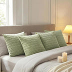 Fancy Homi 4 Packs Decorative Throw Pillow Covers for Living Room Couch Bed, Modern Farmhouse Boho Home Décor Accent Cushion Case, 22" x 22", Sage Green