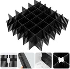 Blosssound 15 Pcs 5.12 Tall Drawer Divider Adjustable Drawer Organizer DIY Ultra Deep Storage Organizer Separator with Fixed Buckle for Underwear Socks Dormitory Office Kitchen Bedroom(Black)