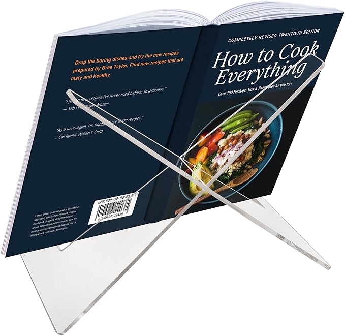 Americanflat Acrylic Easel Stand - 12" Tabletop Easel and Plate Stand - Lightweight Display Holders for Photos, Cards, Frames, Books, Magazines, Albums - Home or Office Decor