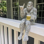 John Bernard & Company Party Bigfoot Male Hang Loose Beer Drinking Decorative Sasquatch Yeti Statue/Figurine 10 Inch H Shelf Sitter Figurine (Stone Gray)