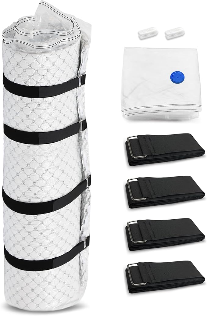 Storage Master Vacuum Storage Bag for Queen Full Size Mattress - Ideal for Memory Foam and Latex Up to 14 Inches - Designed for Easy Moving, Shipping and Storing with Straps (QUEEN/FULL)