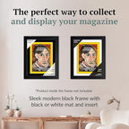 Creative Picture Frames 7 x 10 Magazine National Geographic Frame with Full-Strength Glass, Holds Up To A 1/4" Thick Media with Installed Hangers for Easy Mounting, 8x12 Black Frame with Black Mat