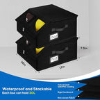 Hat Storage for Baseball Caps-Holds Up to 24 Caps, Hat Organizer for Closet Stackable Hat Box with Cardboard, Dustproof Baseball Cap Organizer with 2 Handles for Home Travel (Black, 1 Pack)