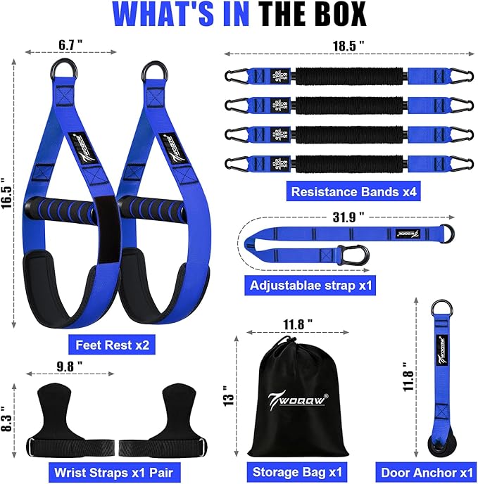 Upgraded Pull Up Assistance Bands, Heavy Duty Resistance Bands with Handles, Exercise Band with Door Anchor, Adjustable Workout Band Set for Pull Up Bar, Full Body Strength&Muscle Training, Home Gym