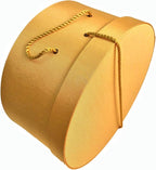 Sarah's Hat Boxes Classic Gold Hat Box – 8.75" x 4.5" (Dia. x Ht.) Handmade in USA – Odorless Non-Toxic Adhesive, Cording Handle – Premium Storage for Hats & Accessories
