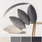 MIULEE Pack of 4 Neutral Grey Gradient Decorative Throw Pillow Covers 18x18 Inch Soft Boho Striped Corduroy Pillow Covers Modern Farmhouse Home Decor for Sofa Living Room Couch Bed