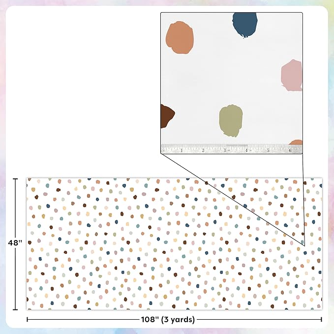 Teacher Created Resources Everyone is Welcome Painted Dots Creative Class Fabric for Classroom Bulletin Boards, Pillows, Curtains, and Crafts