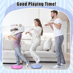 2 Pcs Wiggle Seat Inflated Wobble Cushion Flexible Balance Disc with Air Pump for Core Stability Strengthening Improving Posture Physical Exercise