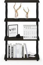 Furinno Turn-N-Tube 4-Tier Multipurpose Shelf Display Rack, Classic Tubes, Espresso/Black