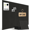 Large Cork Board for Walls 59" x 36",15 Pack 12"X12"Felt Bulletin Board Tiles with 120 Adhesive Tabs,Cork Board Alternative for Office Decor, Push Pin Board Wall Organizer- Black