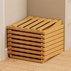 9 Tier Bamboo Shoe Rack, The 9-Tier No-Assembly Bamboo Rack, Foldable Bamboo Shoe Rack, Foldable Vertical Organizer, Vertical Shoe Organizer for Small Spaces (Nature)