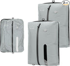 ONTYZZ Vacuum Bags for Travel, IPX8 Waterproof Vacuum Bags, Space Saver for Luggage/Camping/Home Storage (2 Pack NO Pump-Grey)